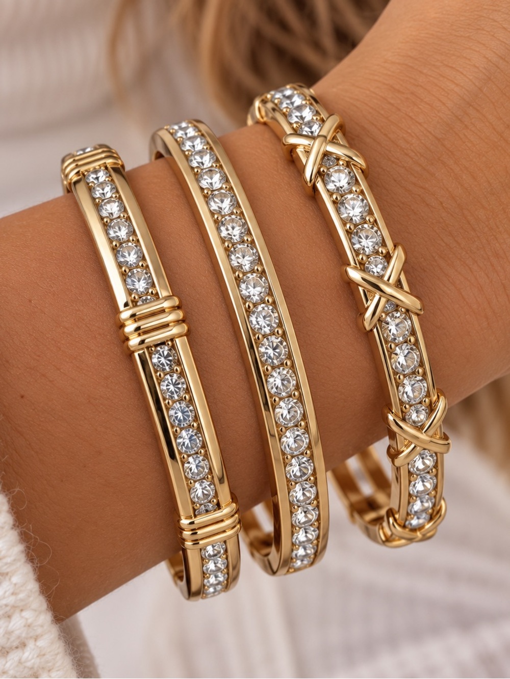 Camila Coelho | Gold Tone Rhinestone Fall Collection Bangle Set ✨